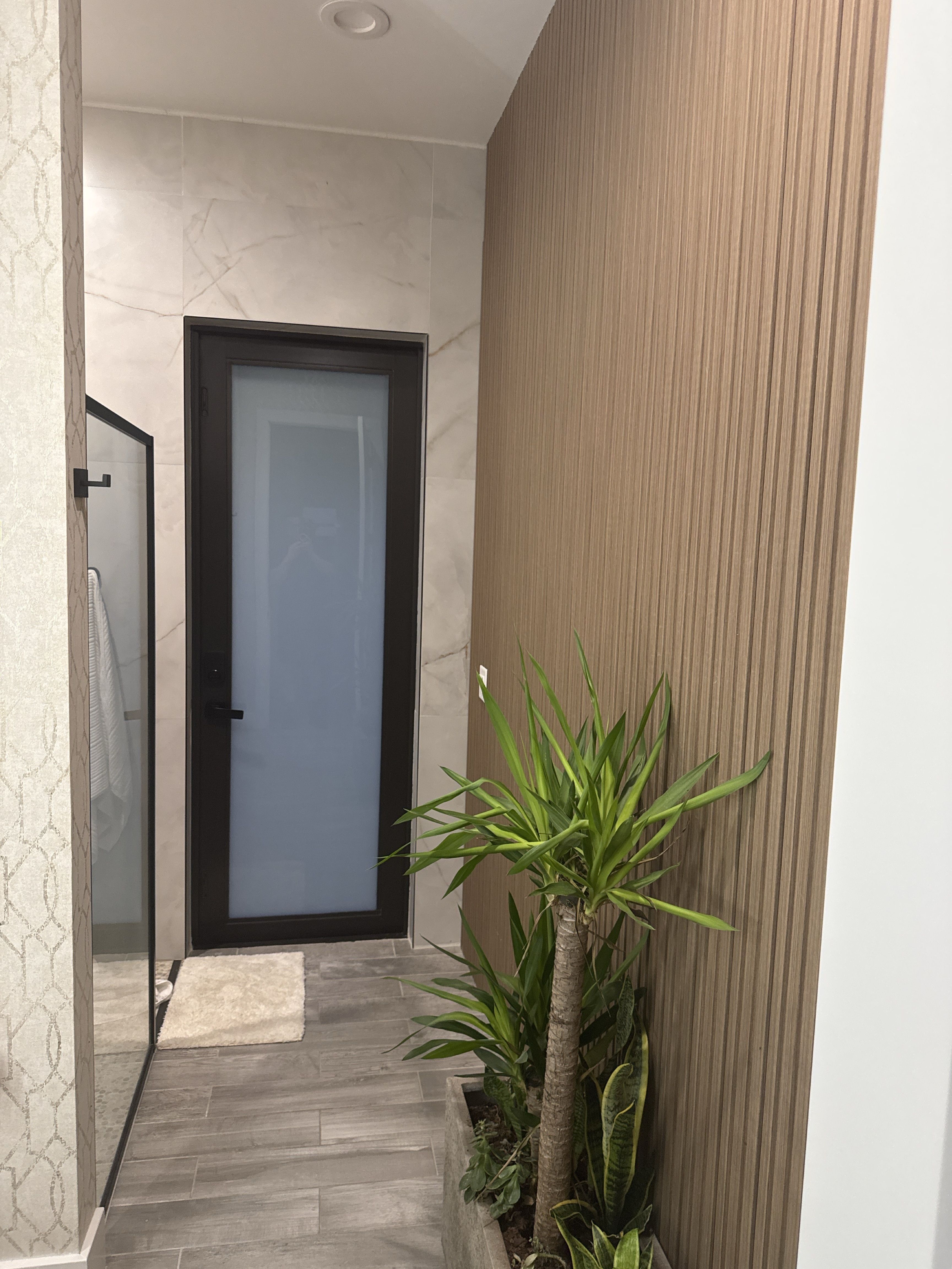 Bathroom Plant Feature Wall
